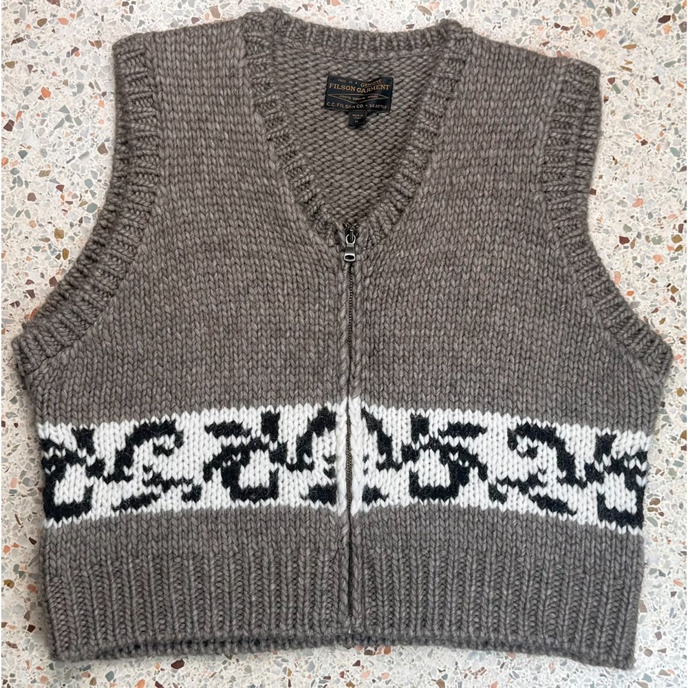 Filson Vtg Women's Luxury Virgin Wool Made In Italy Sweater Vest Size XL